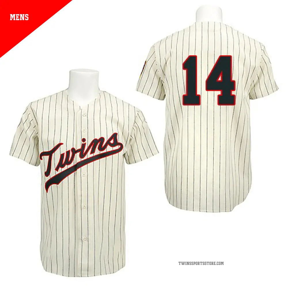 Men's ＃14 Kent Hrbek Minnesota Twins Cream Authentic 1969 Throwback Jersey