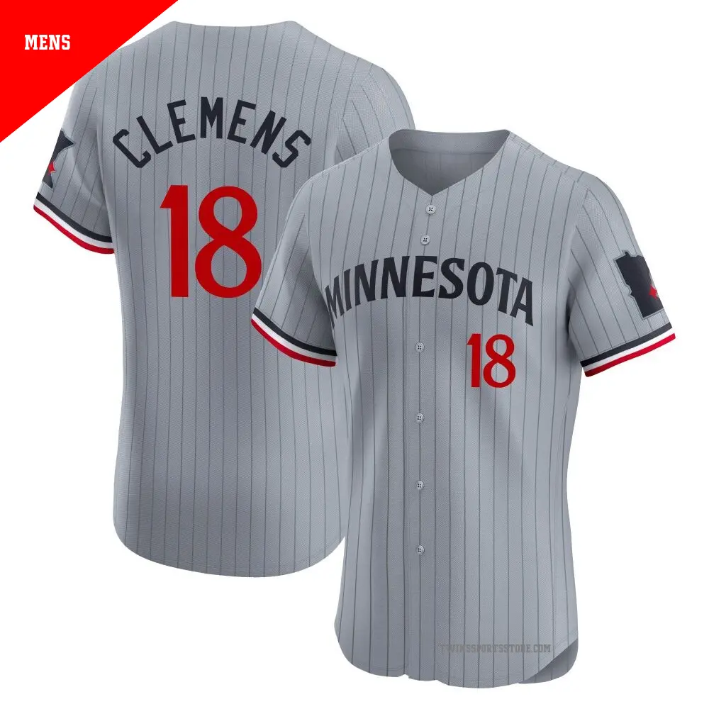 Men's ＃18 Kody Clemens Minnesota Twins Gray Elite Road Jersey