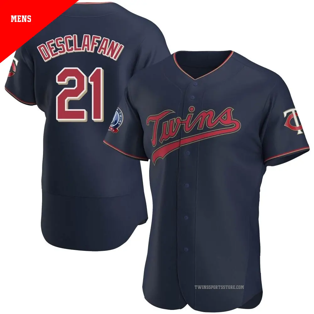 Men's ＃21 Anthony DeSclafani Minnesota Twins Navy Authentic Alternate 60th Season Team Jersey