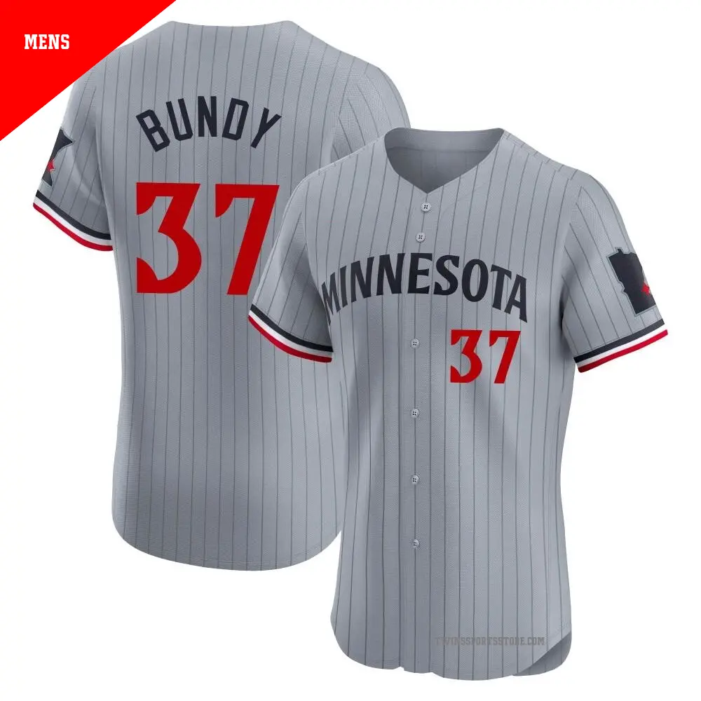 Men's ＃37 Dylan Bundy Minnesota Twins Gray Elite Road Jersey