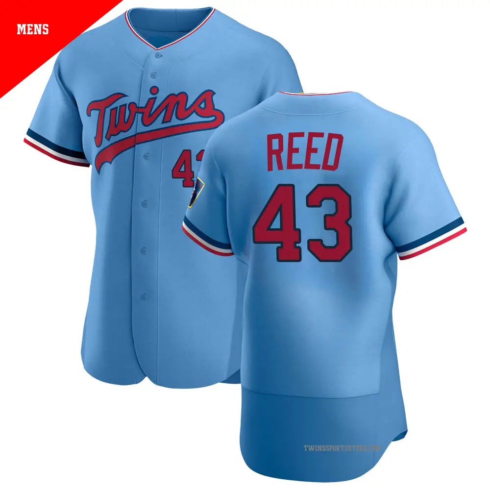 Men's ＃43 Addison Reed Minnesota Twins Light Blue Authentic Alternate Jersey