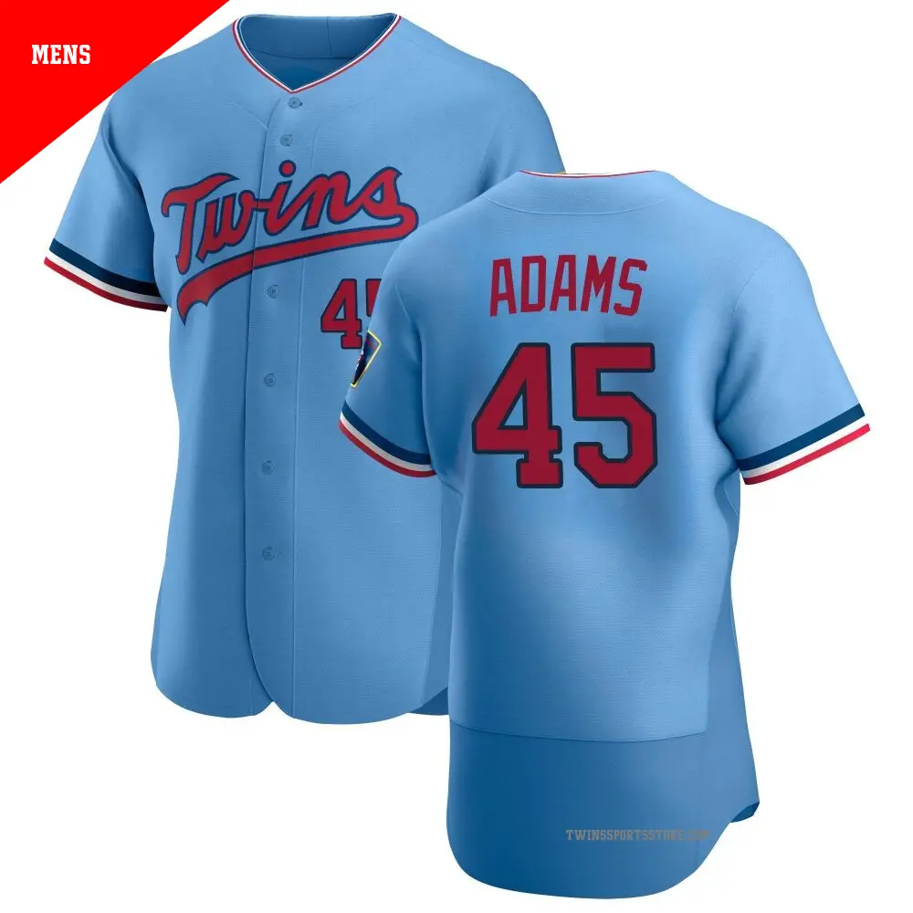 Men's ＃45 Travis Adams Minnesota Twins Light Blue Authentic Alternate Jersey