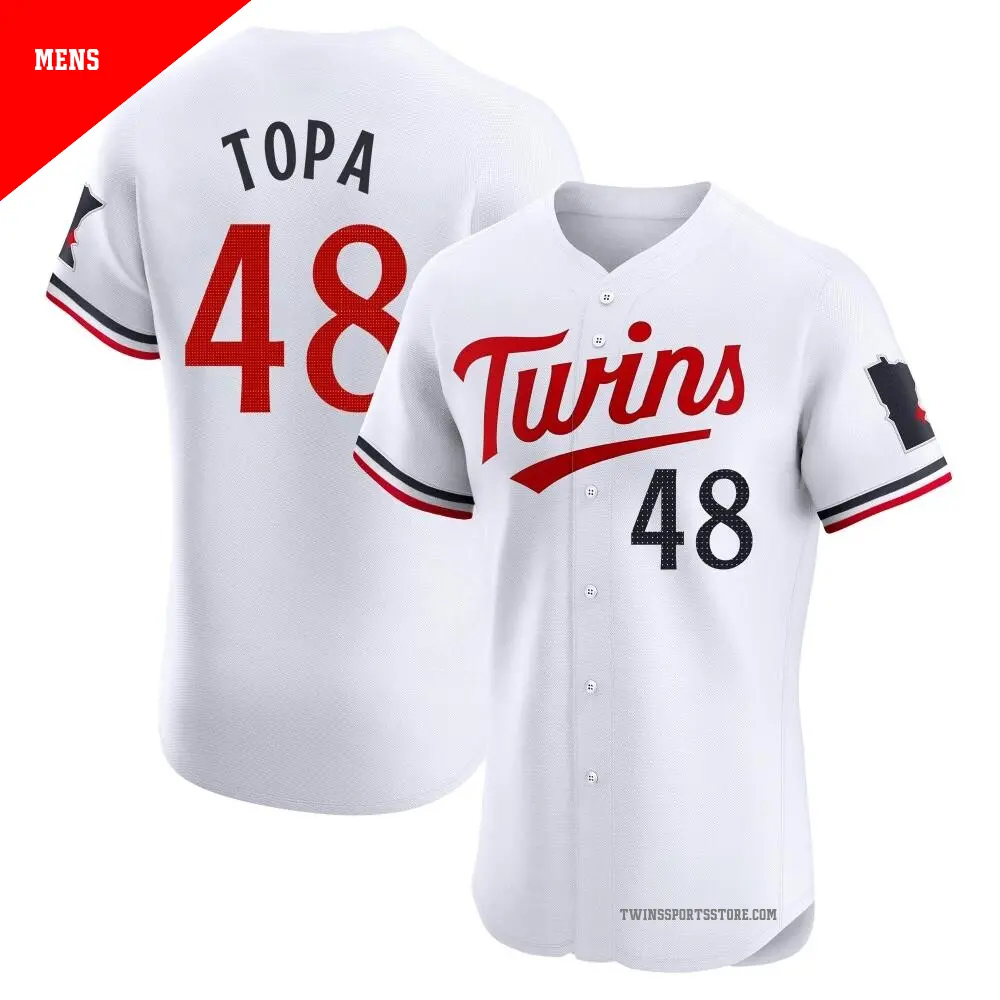 Men's ＃48 Justin Topa Minnesota Twins White Elite Home Jersey