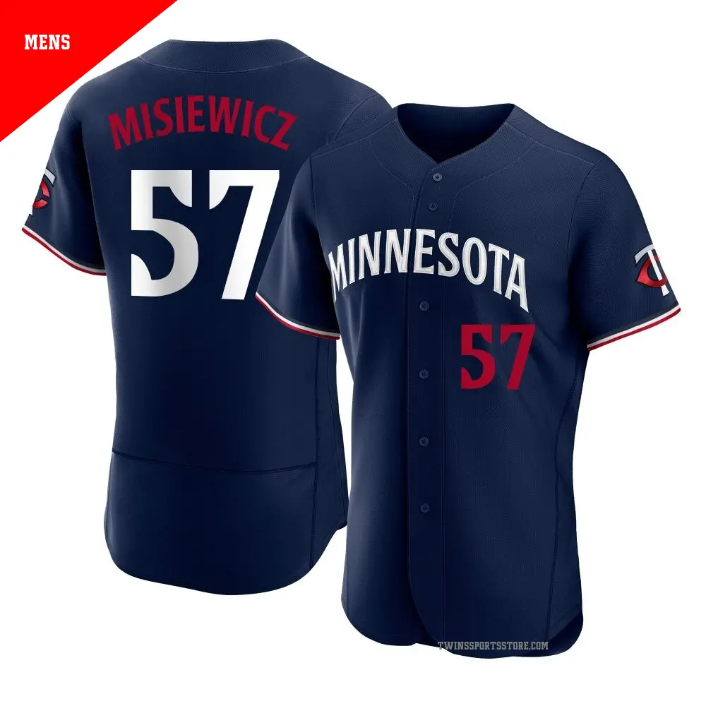 Men's ＃57 Anthony Misiewicz Minnesota Twins Navy Authentic Alternate Jersey