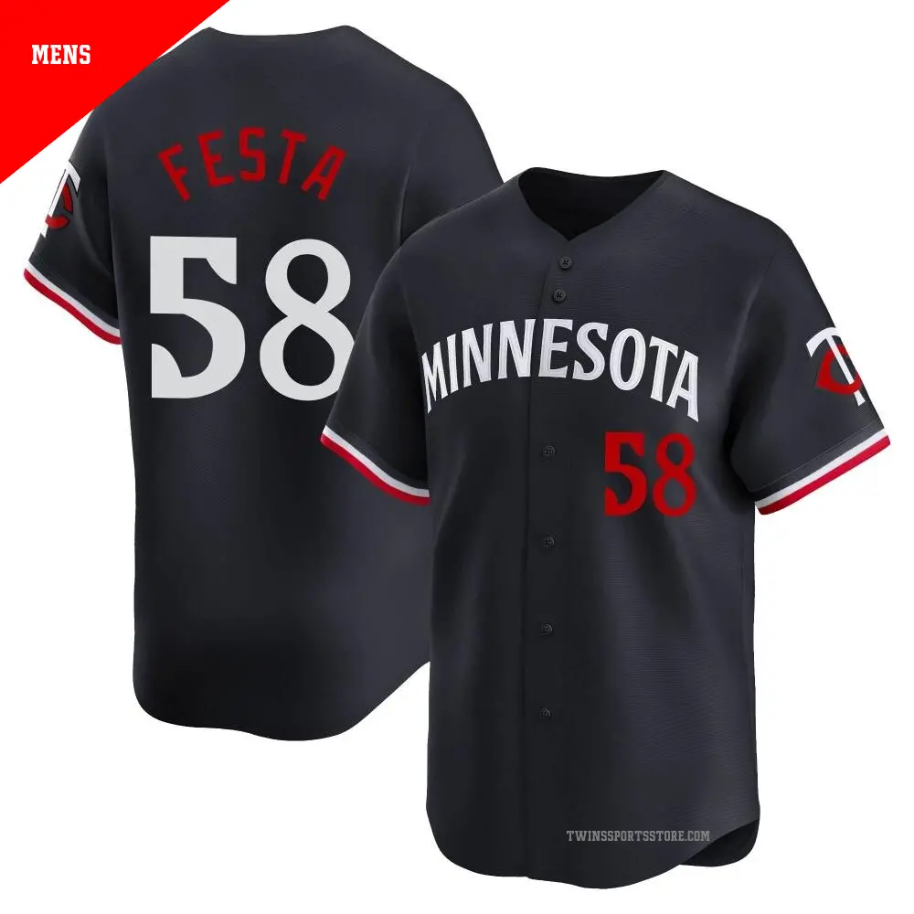 Men's ＃58 David Festa Minnesota Twins Navy Limited Alternate Jersey