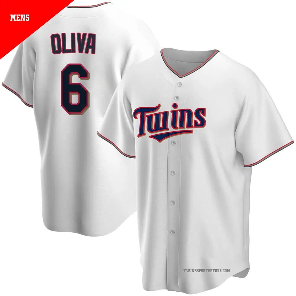 Men's ＃6 Tony Oliva Minnesota Twins White Replica Home Jersey