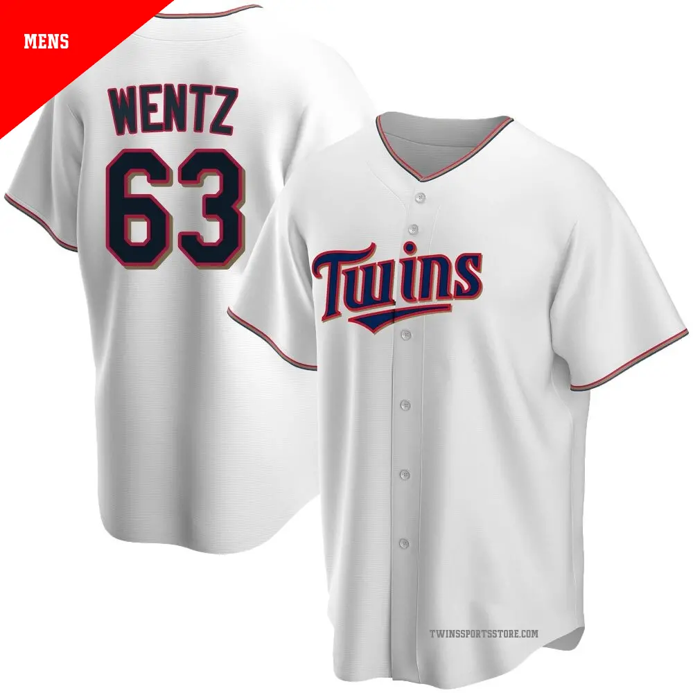 Men's ＃63 Joey Wentz Minnesota Twins White Replica Home Jersey