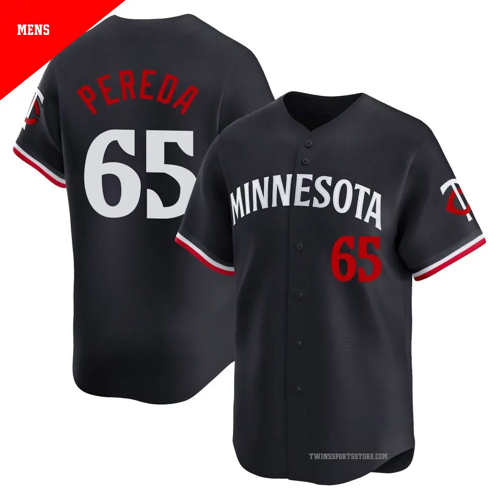 Men's #65 Jhonny Pereda Minnesota Twins Navy Limited Alternate Jersey
