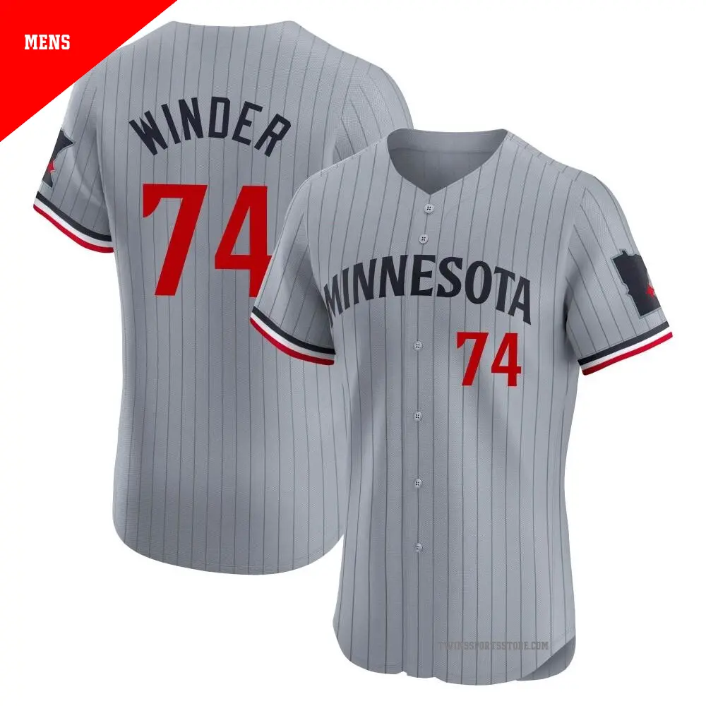 Men's ＃74 Josh Winder Minnesota Twins Gray Elite Road Jersey