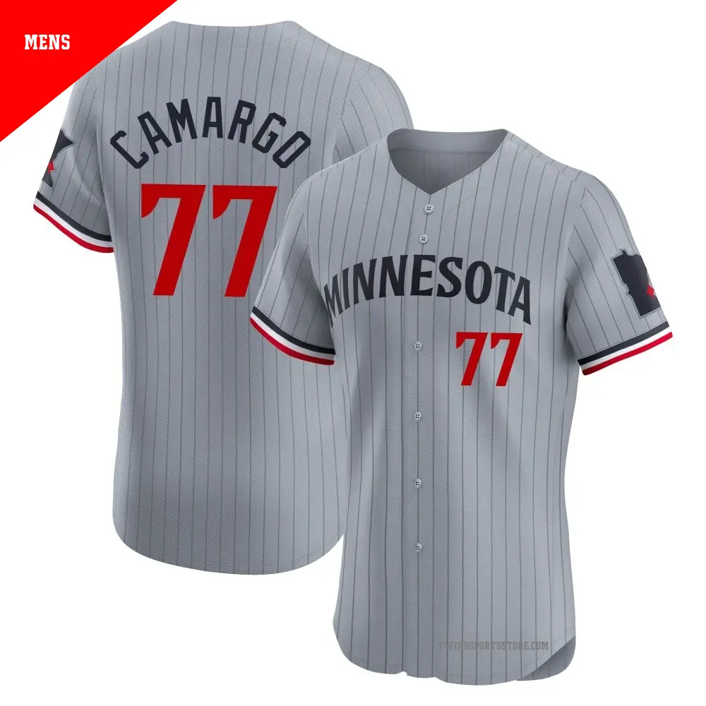 Men's ＃77 Jair Camargo Minnesota Twins Gray Elite Road Jersey