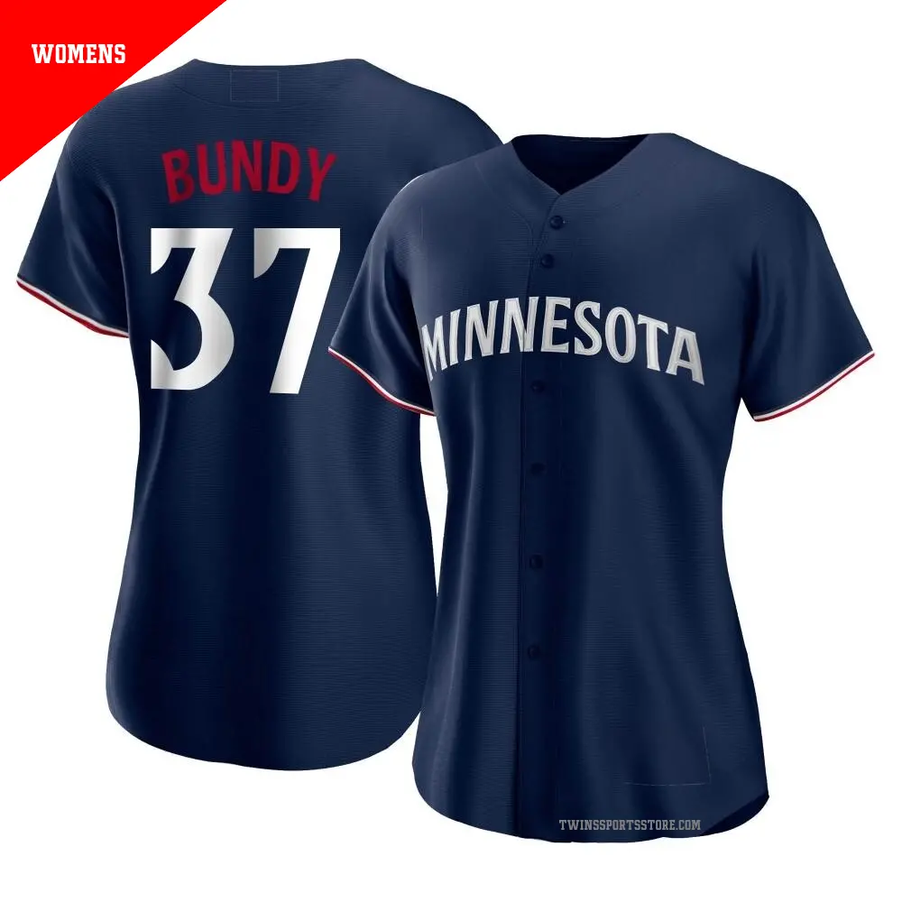 Women's ＃37 Dylan Bundy Minnesota Twins Navy Authentic Alternate Jersey