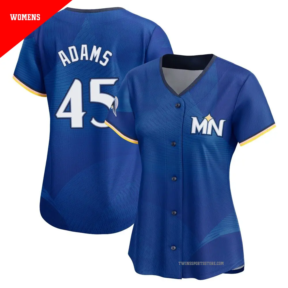 Women's ＃45 Travis Adams Minnesota Twins Royal Limited 2024 City Connect Jersey