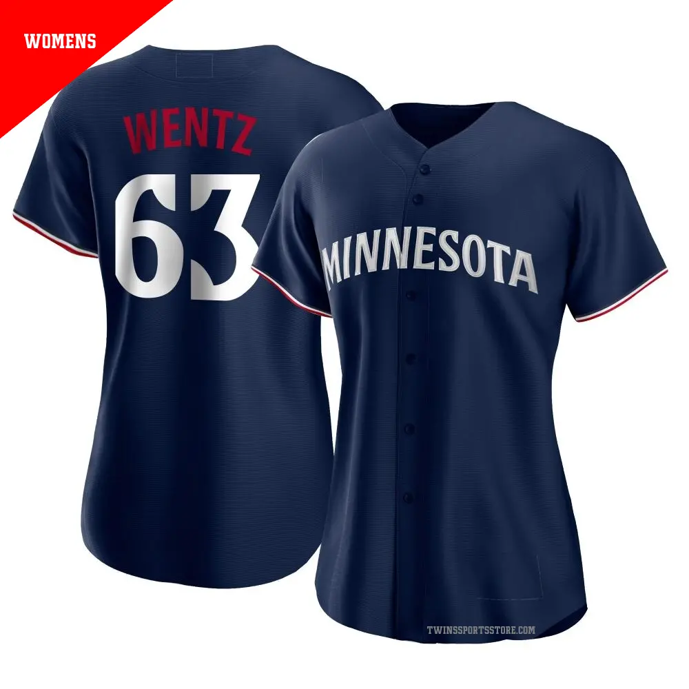 Women's ＃63 Joey Wentz Minnesota Twins Navy Replica Alternate Jersey