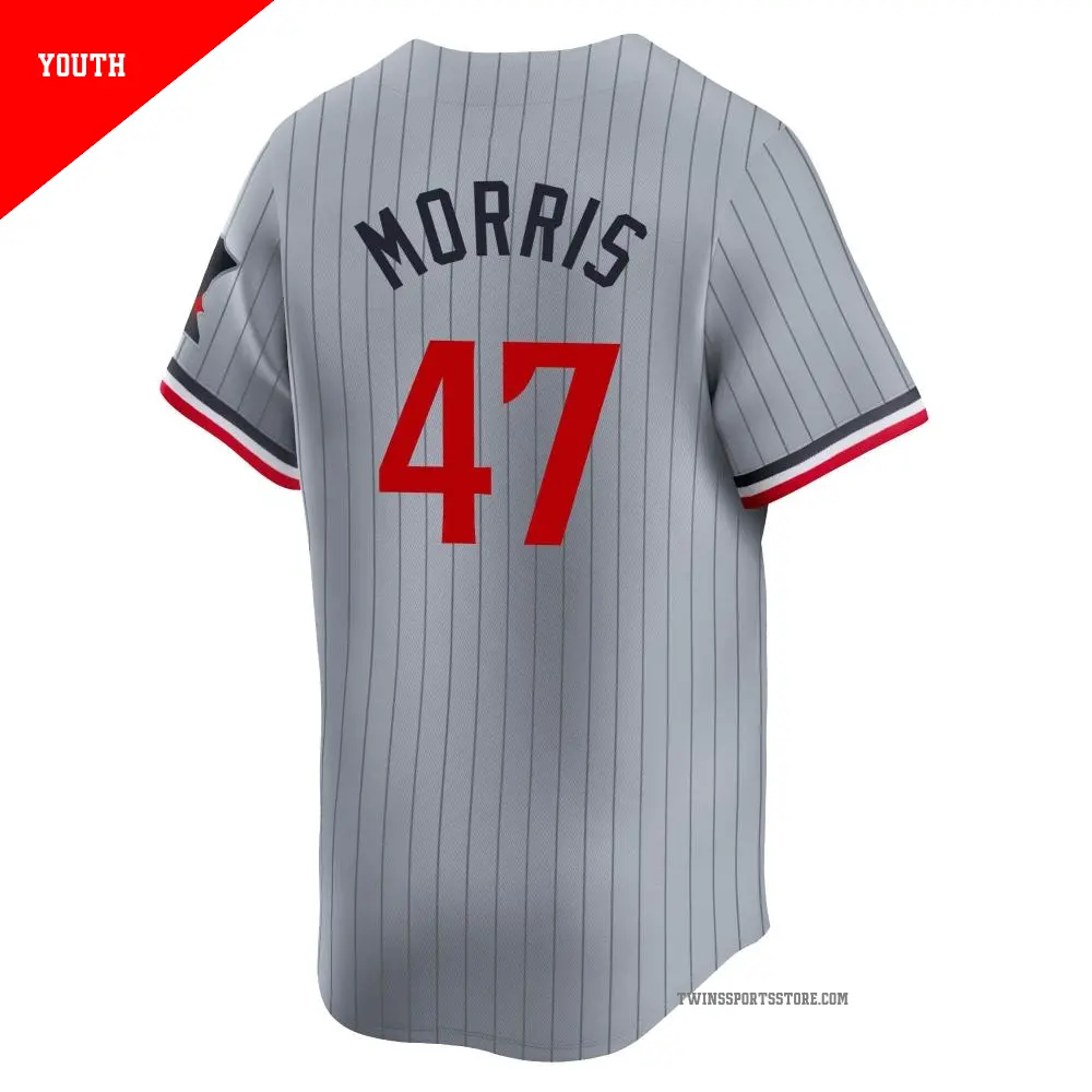 Twins ストライプユニフォーム Rawlings 46 Youth #47 Jack Morris Minnesota Twins Gray Limited Road Jersey